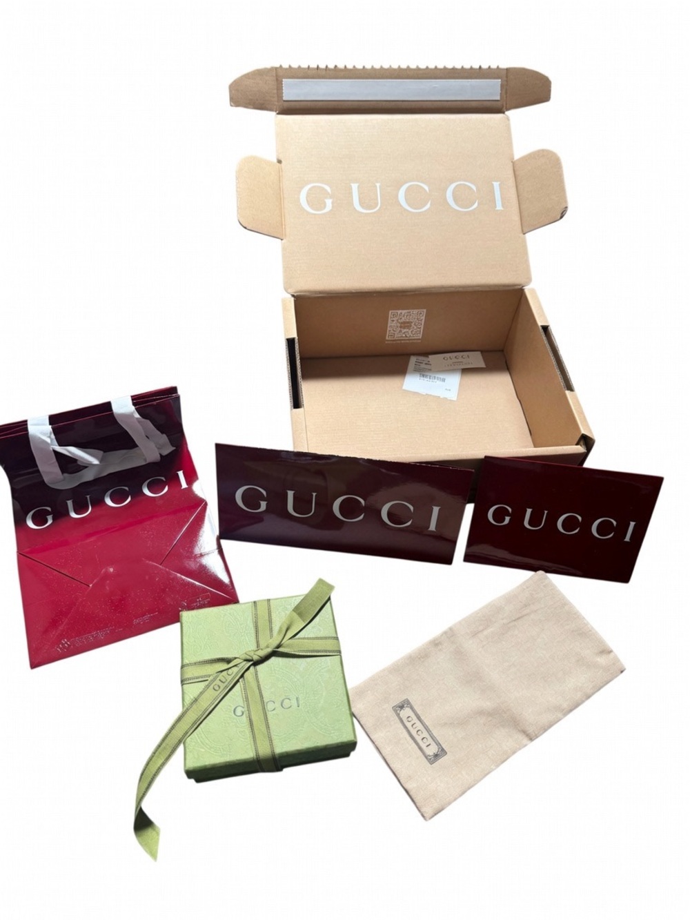 Gucci packaging items